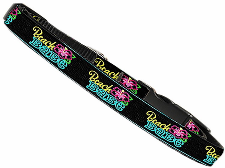 Beach Babe Nylon Dog Collar SM